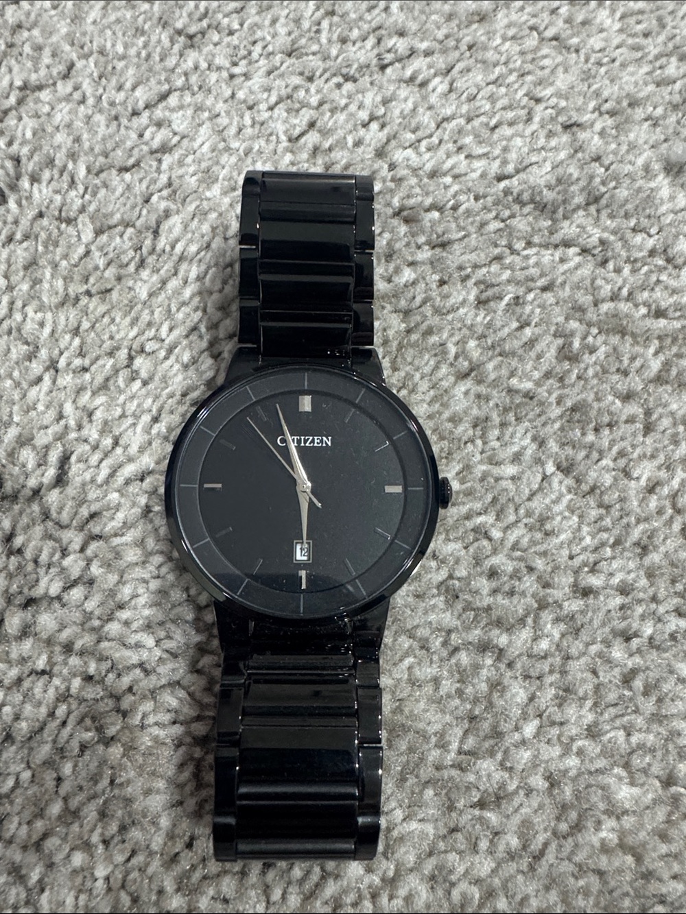 Citizen Black Ceramic-Look Men's Watch with Date